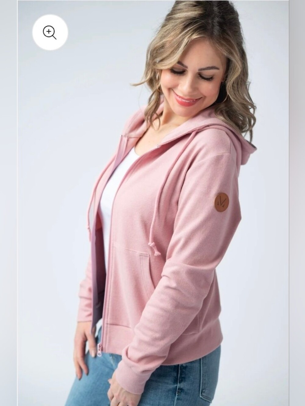 Michelle Mae Pink Full Zip Hoodie Size Medium NWT
